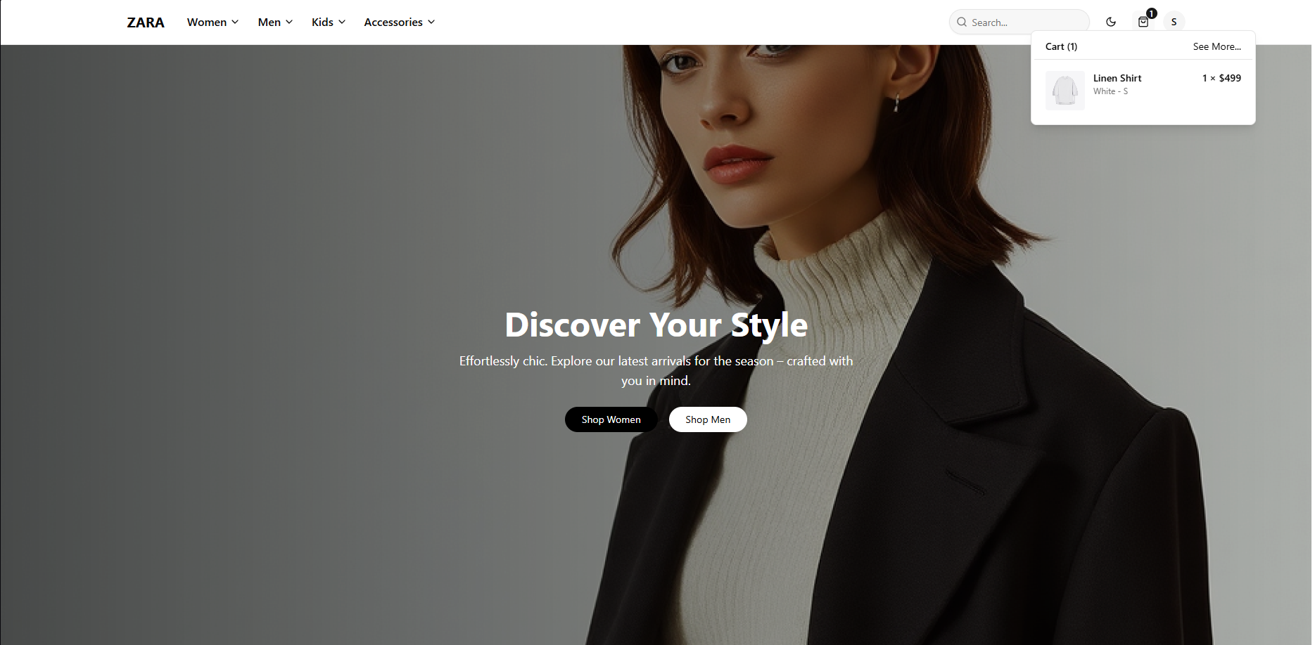 Zara Clone (E-Commerce Application)